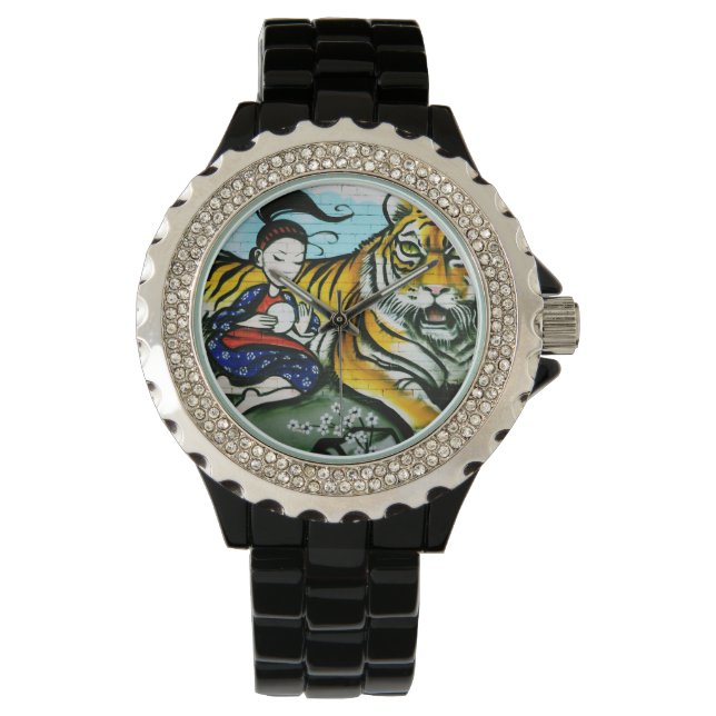 Stedelijke graffiti-straatkunst horloge (Voorkant)