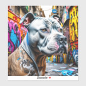 Stedelijke Graffiti Straatkunst Pitbull Sticker (Vel)