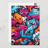 Stedelijke Graffiti Straatkunst Spetters Feestdagenkaart (Voorkant / Achterkant)