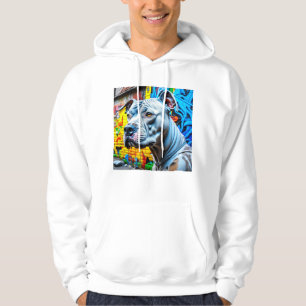Stedelijke Graffiti Straatkunst Witte Pitbull Lief Hoodie