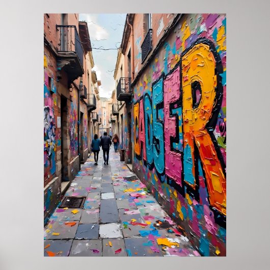 stedelijke graffitisteeg poster (Voorkant)