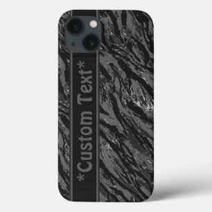 Stedelijke grijze striped Camo met aangepaste teks iPhone 13 Hoesje