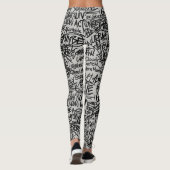 Stedelijke Grunge Krabbeltekening Leggings (Achterkant)