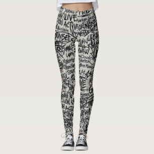 Stedelijke Grunge Krabbeltekening Leggings