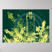 Stedelijke Grunge Y2K Abstracte Cyberpunk Stad Poster (Voorkant)