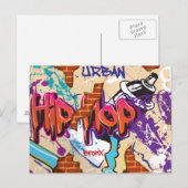 Stedelijke heuphop Graffiti-muur. Briefkaart (Voorkant / Achterkant)