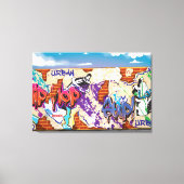 Stedelijke heuphop Graffiti-muur. Canvas Afdruk (Voorkant)