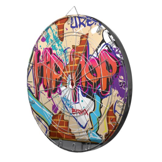 Stedelijke heuphop Graffiti-muur. Dartbord (Voorkant Rechts)