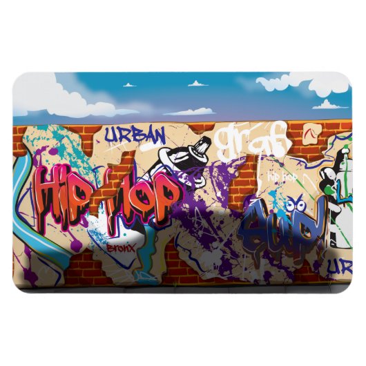 Stedelijke heuphop Graffiti-muur. Magneet (Horizontaal)