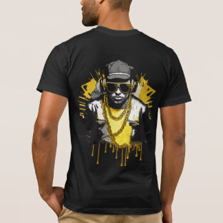 Stedelijke Hip Hop Gouden Straatstijl Portret T-shirt