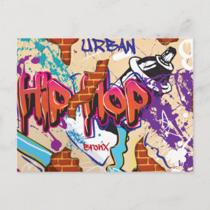 Stedelijke Hip Hop Graffiti Muur. Briefkaart