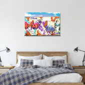 Stedelijke Hip Hop Graffiti Muur. Canvas Afdruk (Insitu (Slaapkamer))