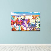 Stedelijke Hip Hop Graffiti Muur. Canvas Afdruk (Insitu (Houten vloer))