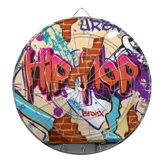 Stedelijke Hip Hop Graffiti Muur. Dartbord (Voorkant)