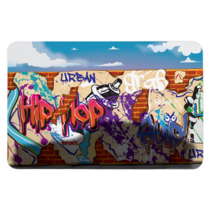 Stedelijke Hip Hop Graffiti Muur. Magneet