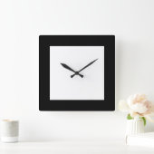Stedelijke hottie Plain Pierot Black en White Cloc Vierkante Klok (Huis)