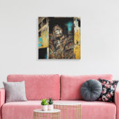 Stedelijke kunst op verlaten gebouw canvas afdruk (Insitu (Woonkamer))