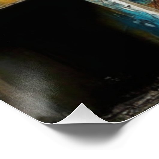 Stedelijke kunst op verlaten gebouw perfect poster (Hoek)