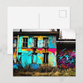 Stedelijke kunst verlaten graffiti-gebouw briefkaart (Voorkant / Achterkant)