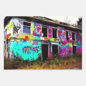 Stedelijke kunst verlaten graffiti-gebouw inpakpapier vel (Voorkant 2)