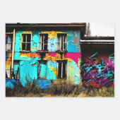 Stedelijke kunst verlaten graffiti-gebouw inpakpapier vel (Voorkant)