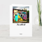 Stedelijke kunst verlaten graffiti-gebouw kaart (Achterkant)