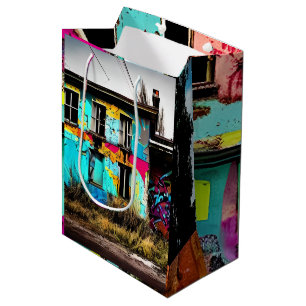 Stedelijke kunst verlaten graffiti-gebouw medium cadeauzakje