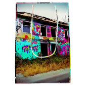 Stedelijke kunst verlaten graffiti-gebouw medium cadeauzakje (Achterkant)