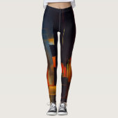 Stedelijke lichten Abstracte geometrie Leggings (Voorkant)