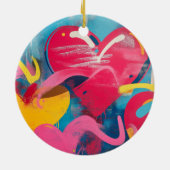 Stedelijke liefde: Graffiti Hearts Keramisch Ornament (Achterkant)