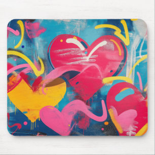 Stedelijke liefde: Graffiti Hearts Muismat