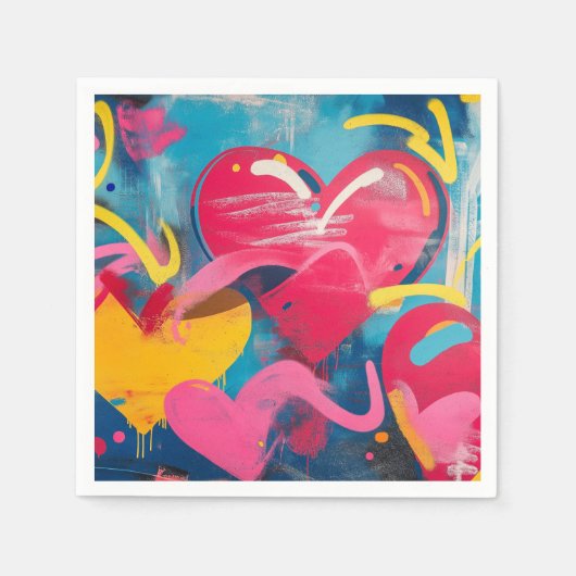 Stedelijke liefde: Graffiti Hearts Servet (Voorkant)
