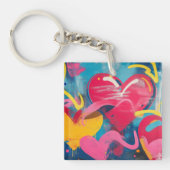 Stedelijke liefde: Graffiti Hearts Sleutelhanger (Voorkant)