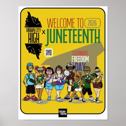 Stedelijke middelbare school Juneteenth-vakantiepo Poster (Voorkant)