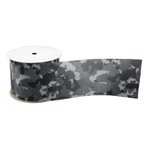 Stedelijke Militaire Camouflage Camo Zwart Grijs Satijnen Lint