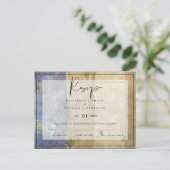 Stedelijke Navyblauwe Moderne Budget Huwelijks RSV Briefkaart (Staand voorkant)