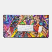 Stedelijke Neon Graffiti Maximalistische Bureaumat (Keyboard & Muis)