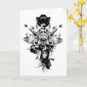 Stedelijke rockstar Cowboy - - Wenskaart Kaart (Gele Bloem)