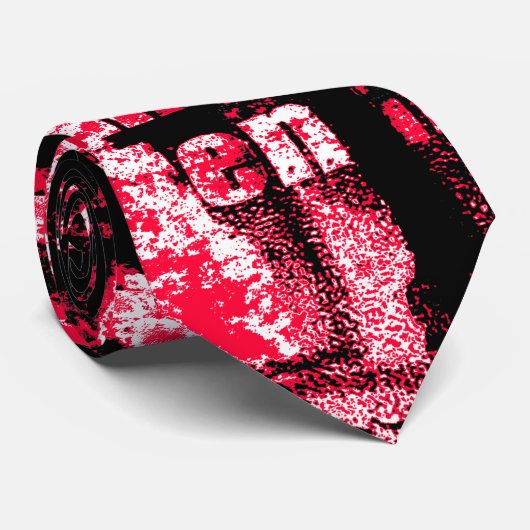 Stedelijke rode graffiti stropdas (Opgerold)
