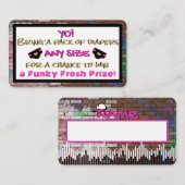 Stedelijke roze en zwarte heupluier informatiekaartje (Voorkant / Achterkant)