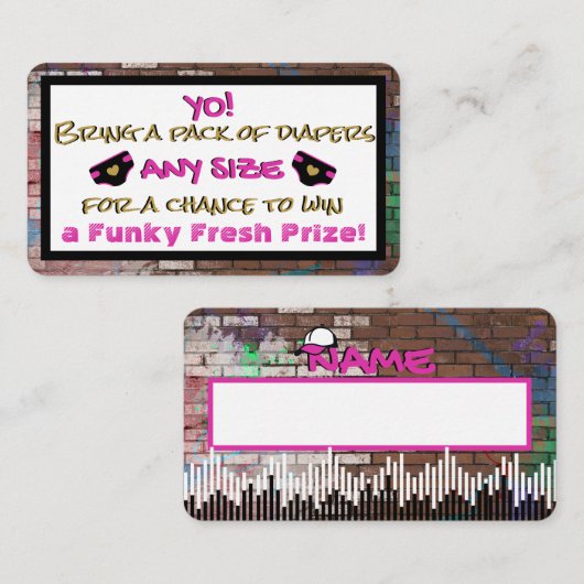 Stedelijke roze en zwarte heupluier informatiekaartje (Voorkant / Achterkant)