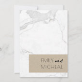 STEDELIJKE RUSTISCHE KRAFT MARBLE ENGAGEMENT PARTY BEDANKKAART (Achterkant)