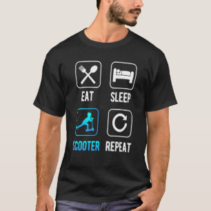 Stedelijke scooter en e-scooter voor duw en schop t-shirt