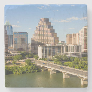 Stedelijke skyline aan Lady Bird Lake Stenen Onderzetter