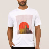 Stedelijke skyline met Red Sun Grunge Cityscape T-shirt (Voorkant)