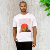Stedelijke skyline met Red Sun Grunge Cityscape T-shirt