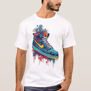 Stedelijke Sneaker Graffiti Drip Art Streetwear T- T-shirt