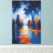 Stedelijke Spiegel van Stilte Canvasprint Canvas Afdruk (Insitu (Houten vloer))