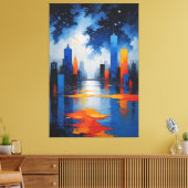 Stedelijke Spiegel van Stilte Canvasprint Canvas Afdruk (Insitu (Woonkamer))