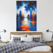 Stedelijke Spiegel van Stilte Canvasprint Canvas Afdruk (Insitu (Slaapkamer))